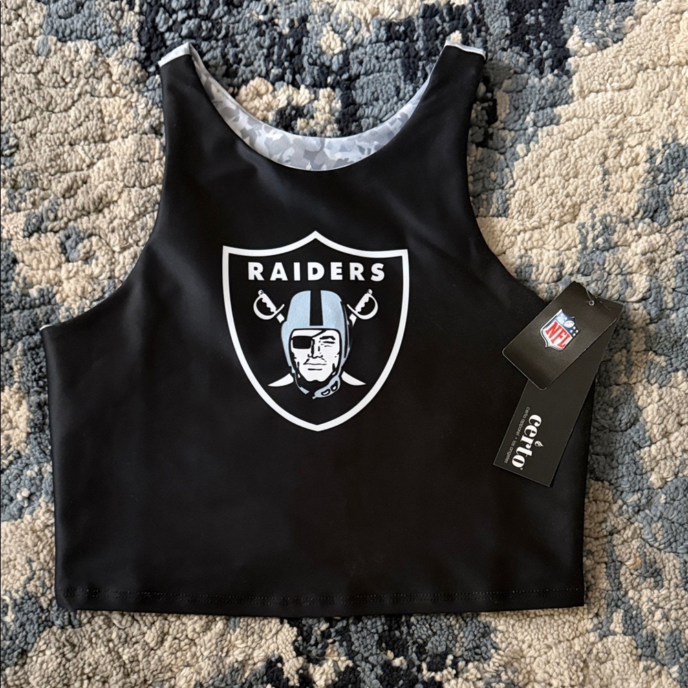 NFL Raiders Black Crop Tank Top🖤🤍